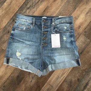 NWT sneak peek distressed jean shorts